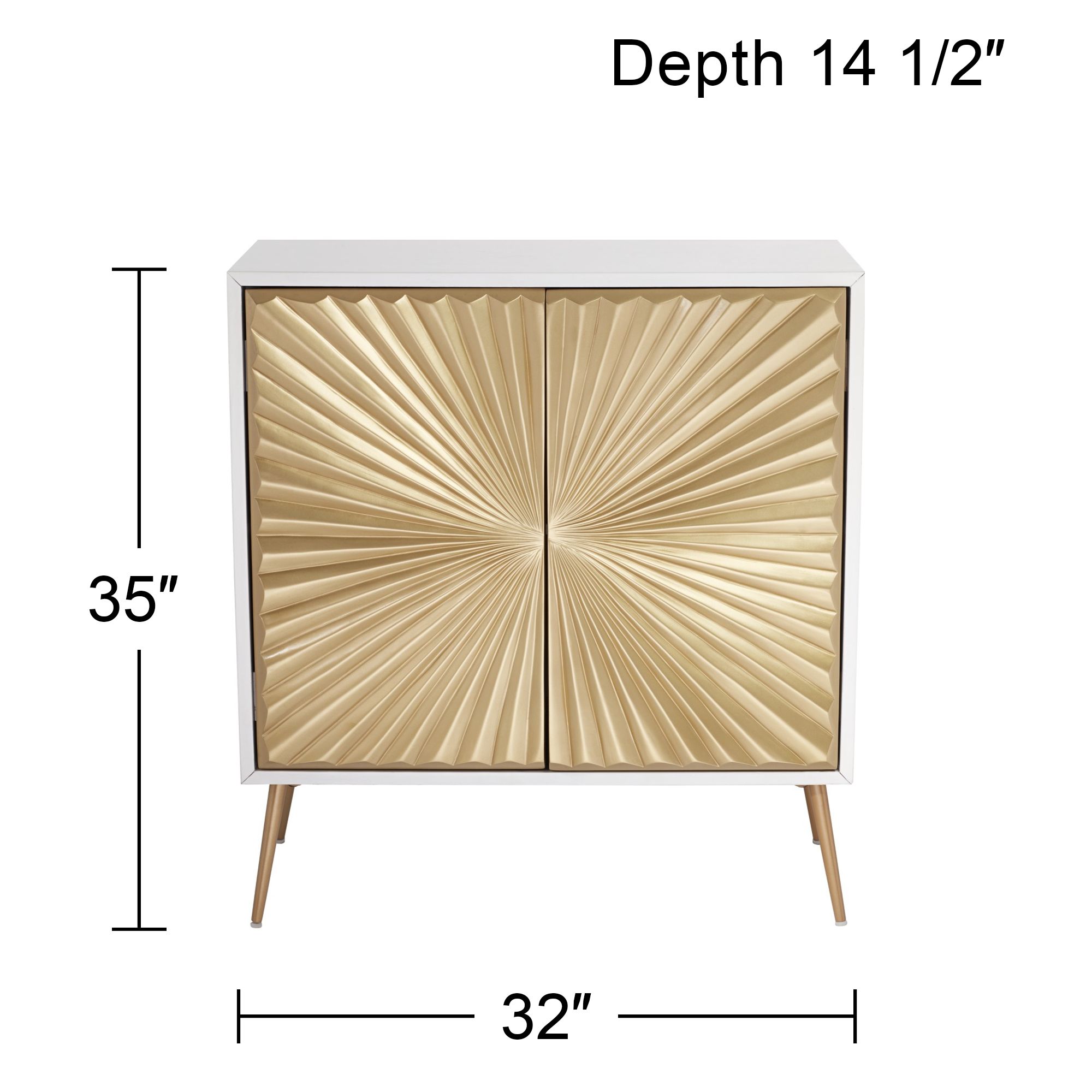 Starburst 32" Wide White and Gold 2-Door Cabinet in scene