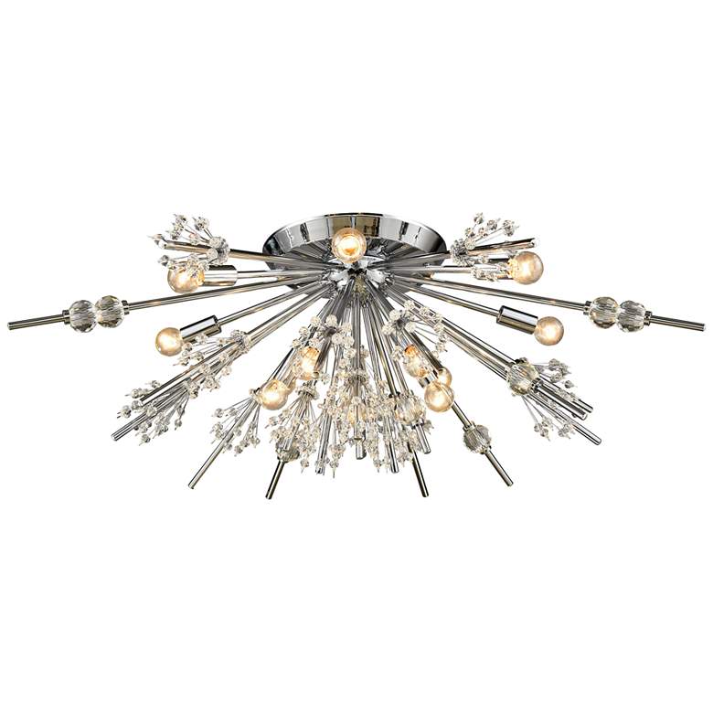 Image 1 Starburst 34" Wide Polished Chrome 12-Light Ceiling Light