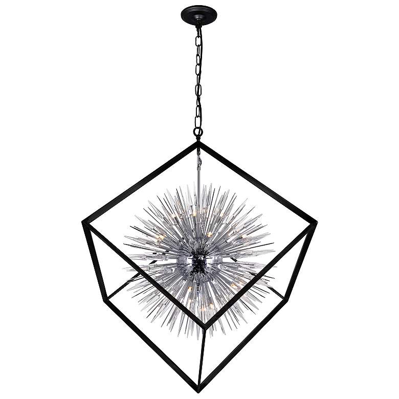 Image 2 Starburst 44"W Black and Chrome 20-Light Sputnik Chandelier