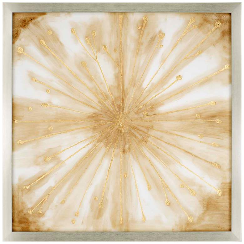 Image 1 Starburst 52 inch Square Hand-Painted Framed Wall Art