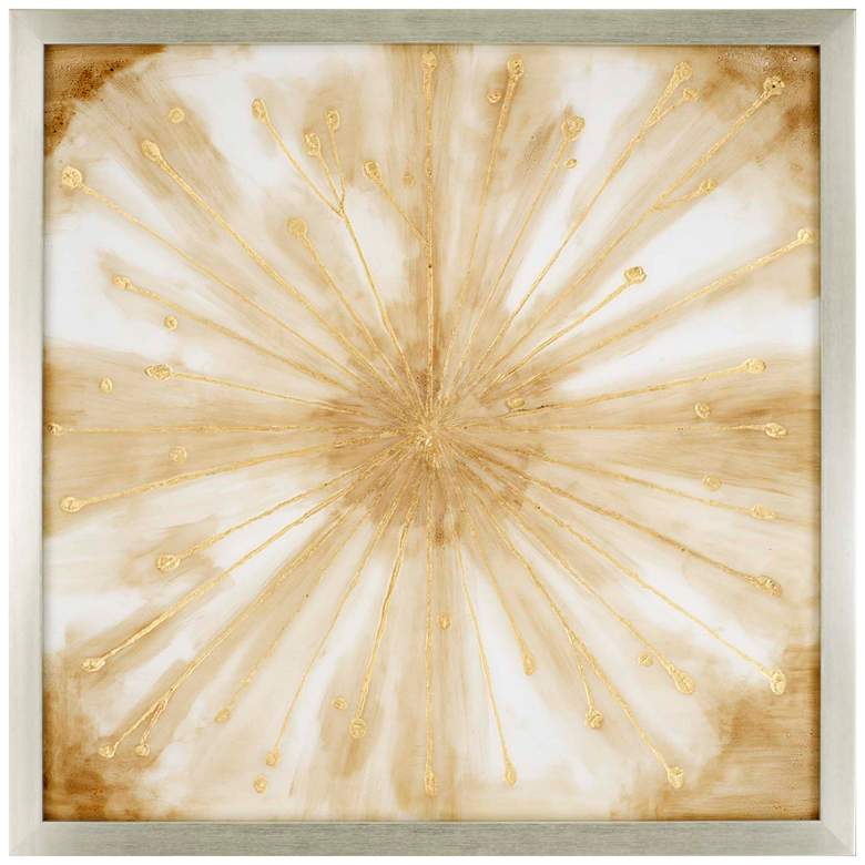 Image 1 Starburst 52" Square Hand-Painted Framed Wall Art