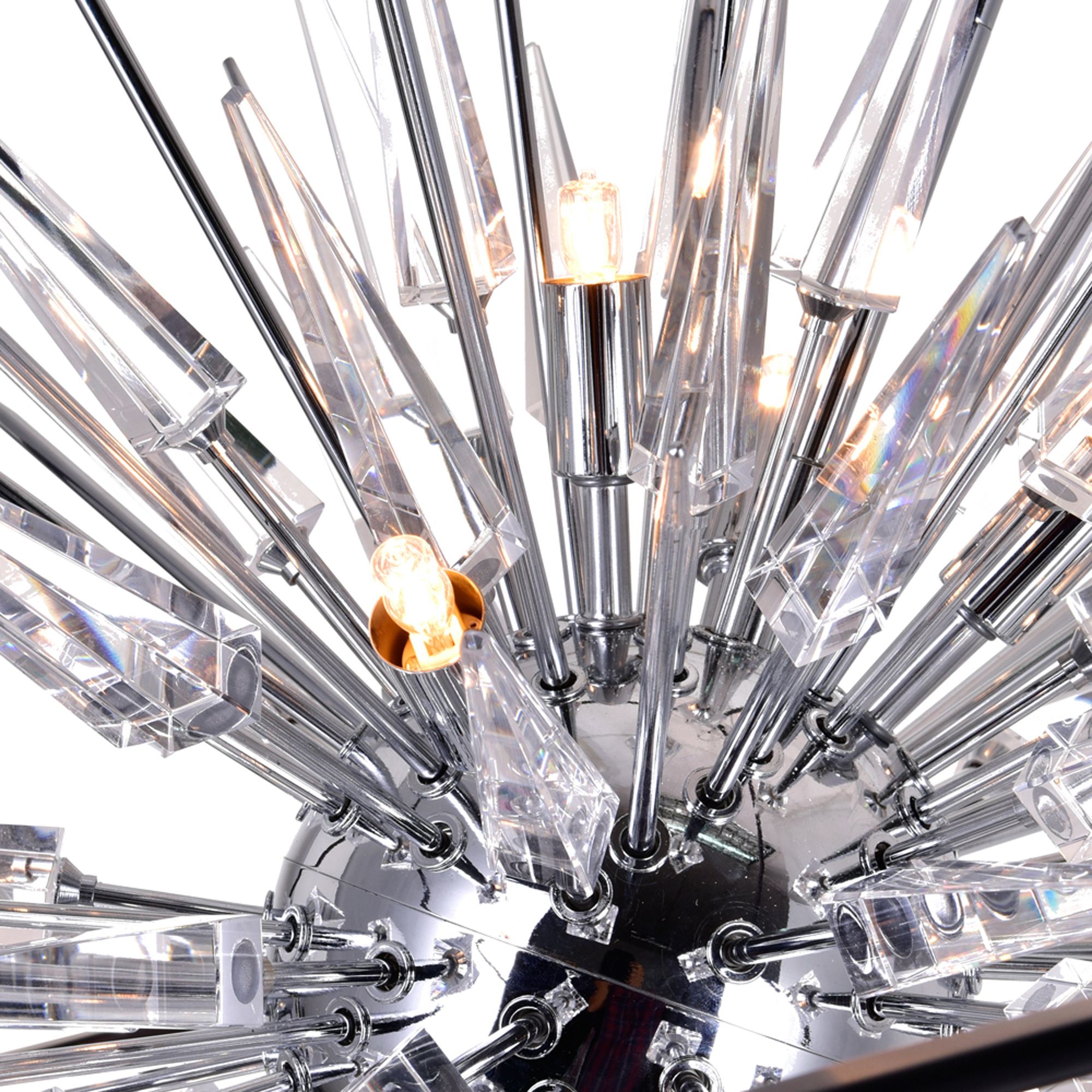 Image 4 Starburst 6 Light Chrome & Black Chandelier more views