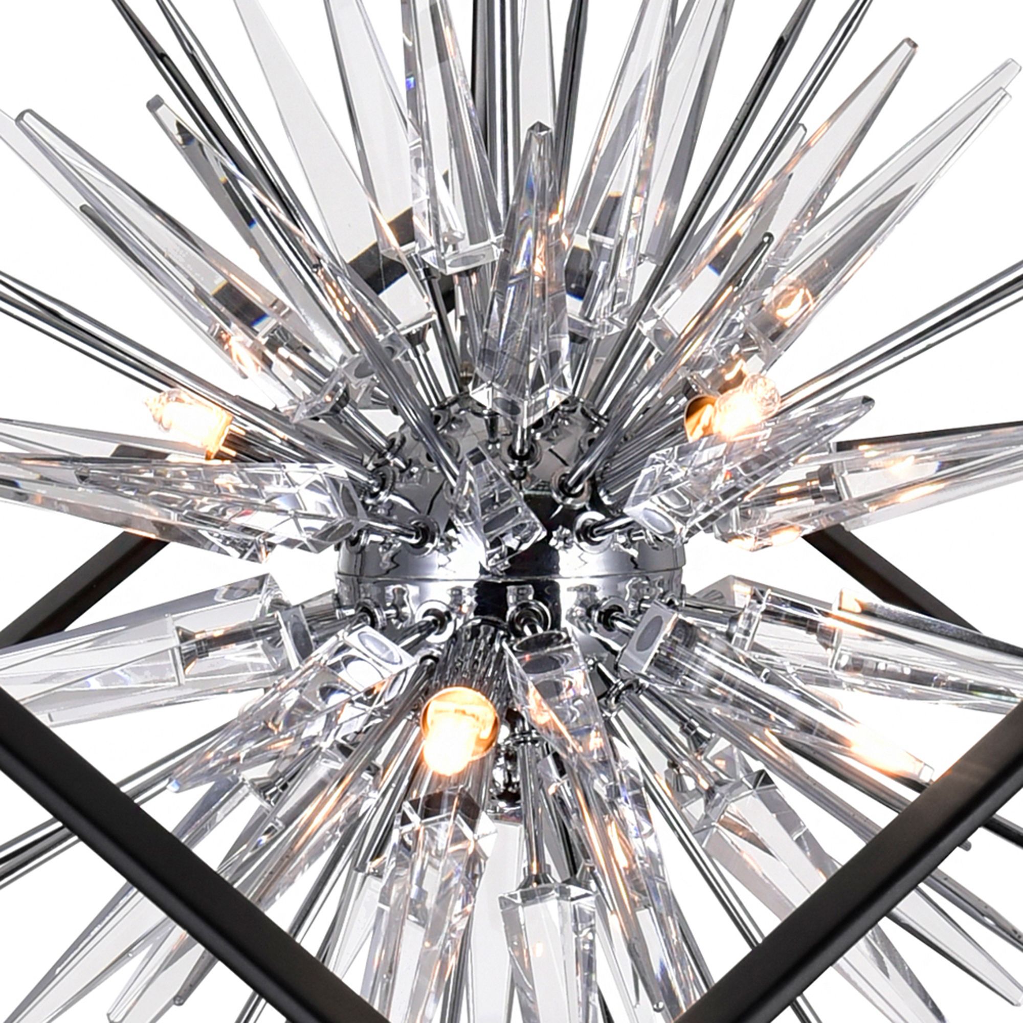 Image 5 Starburst 6 Light Chrome & Black Chandelier more views