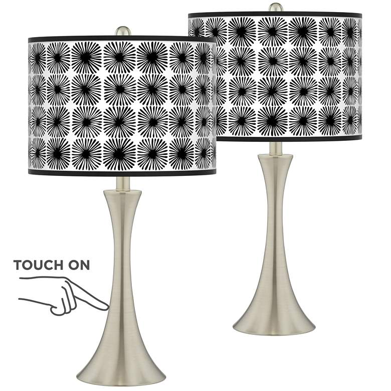 Image 1 Starburst Trish Brushed Nickel Touch Table Lamps Set of 2