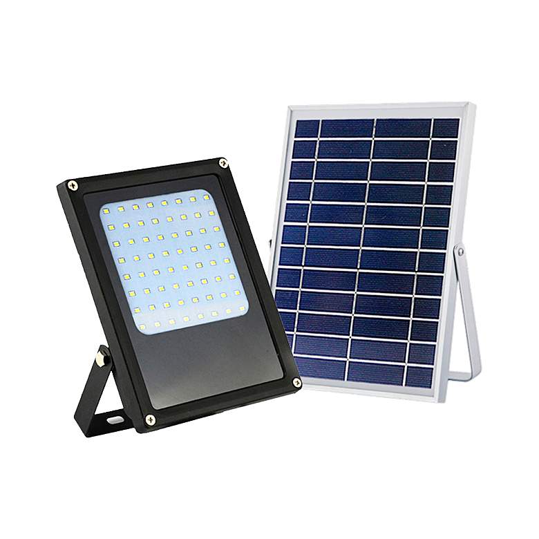 Image 1 Stardex 7" High Black Dusk-to-Dawn Solar LED Flood Light