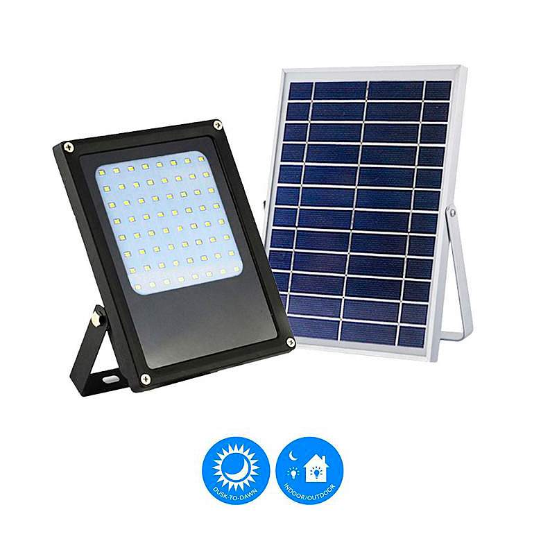 Image 2 Stardex 7" High Black Dusk-to-Dawn Solar LED Flood Light more views