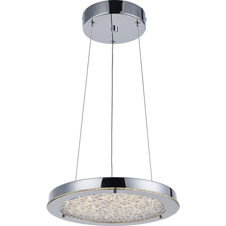 Image 1 Stardust 12 1/4"W Chrome and Crystal LED Pendant Light