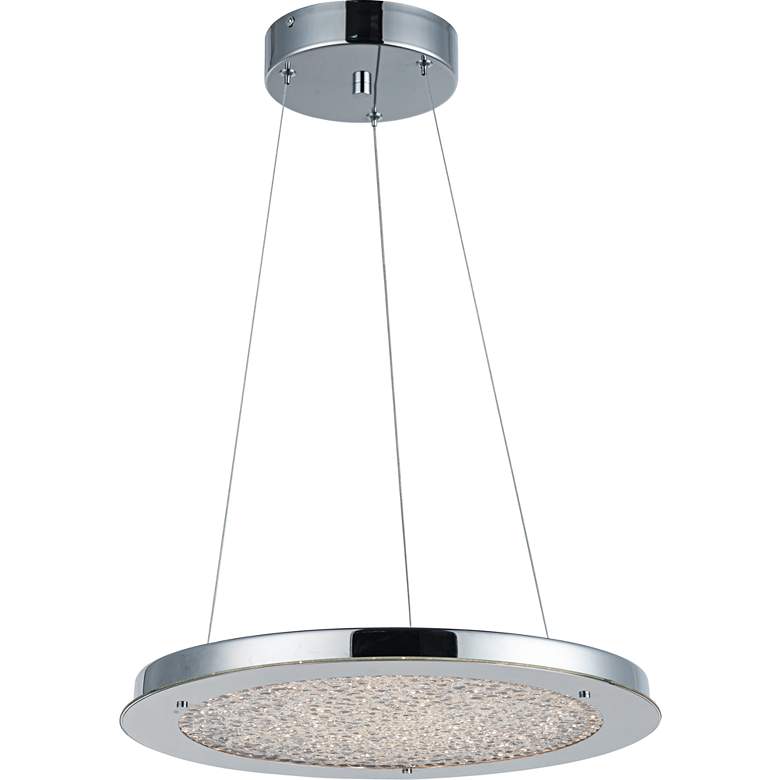 Image 1 Stardust 16"W Chrome and Crystal LED Pendant Light