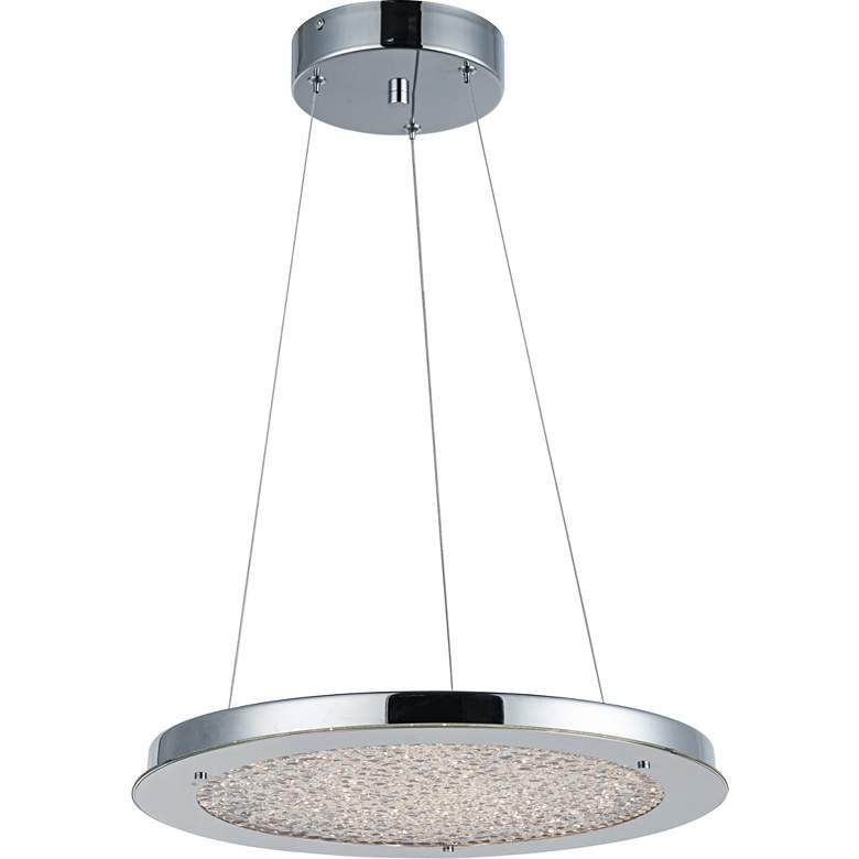 Image 1 Stardust 16 inchW Chrome and Crystal LED Pendant Light