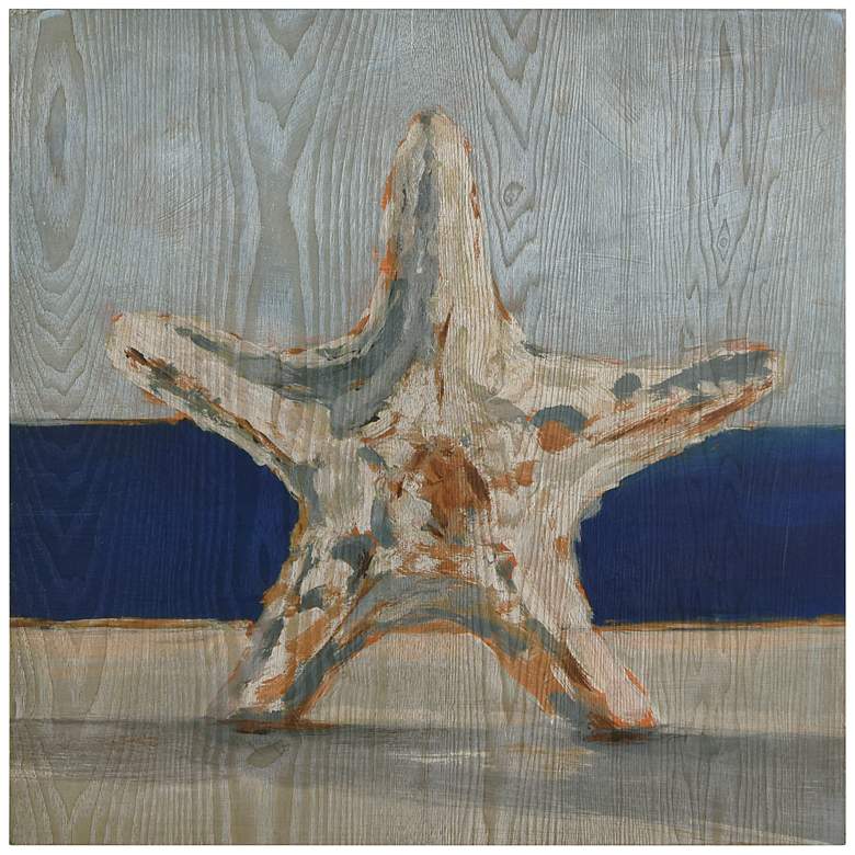 Image 2 Starfish by the Sea 24" Square Giclee Printed Wood Wall Art