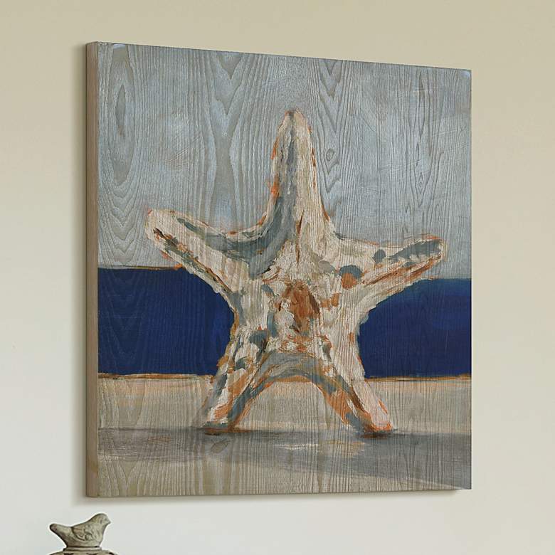 Image 1 Starfish by the Sea 24" Square Giclee Printed Wood Wall Art