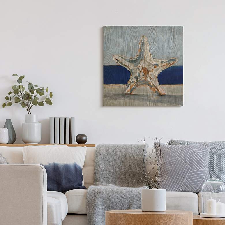 Image 6 Starfish by the Sea 24" Square Giclee Printed Wood Wall Art more views
