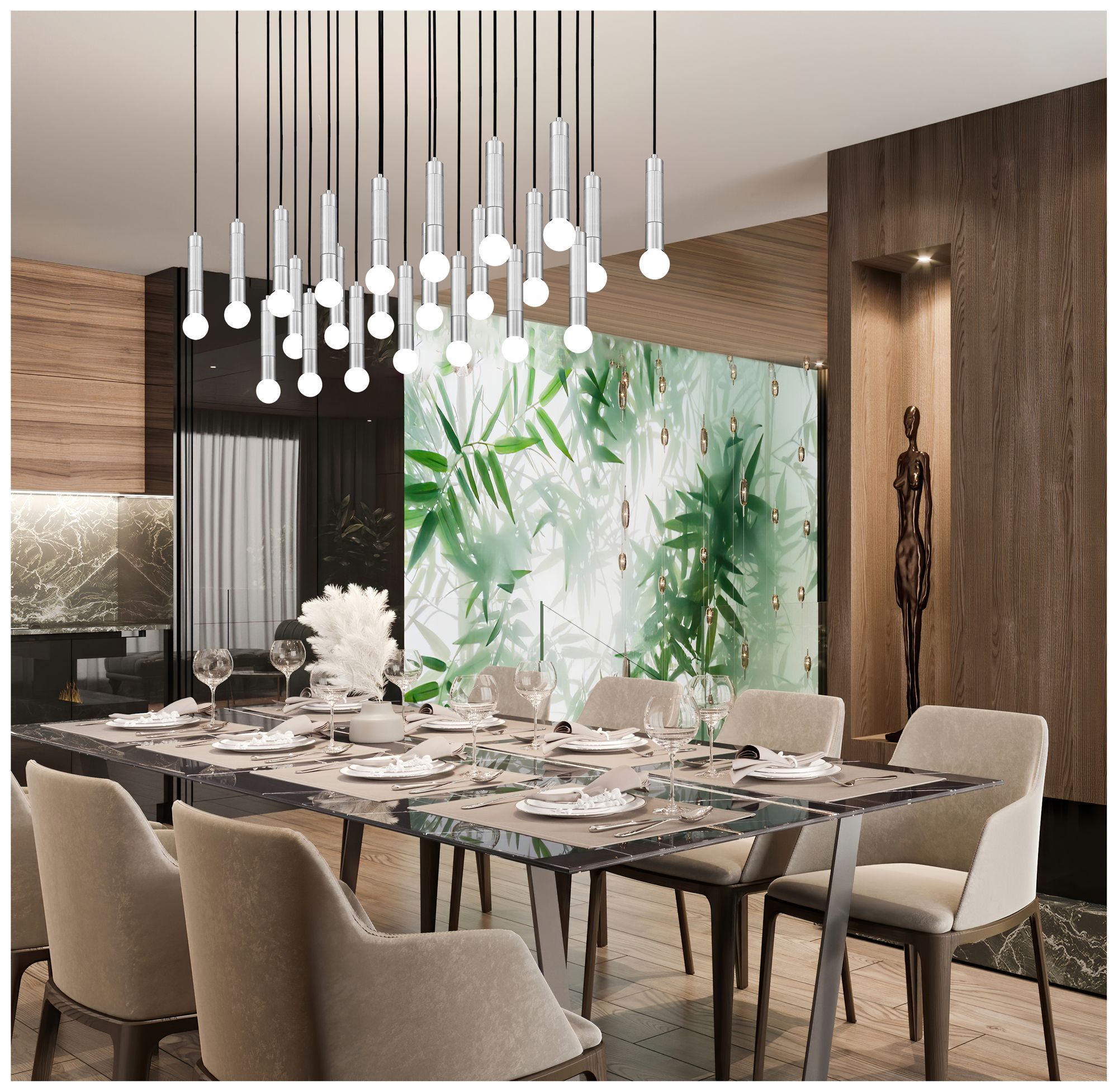 Image 2 Stari by Z-Lite Brushed Nickel 23 Light Linear Chandelier more views