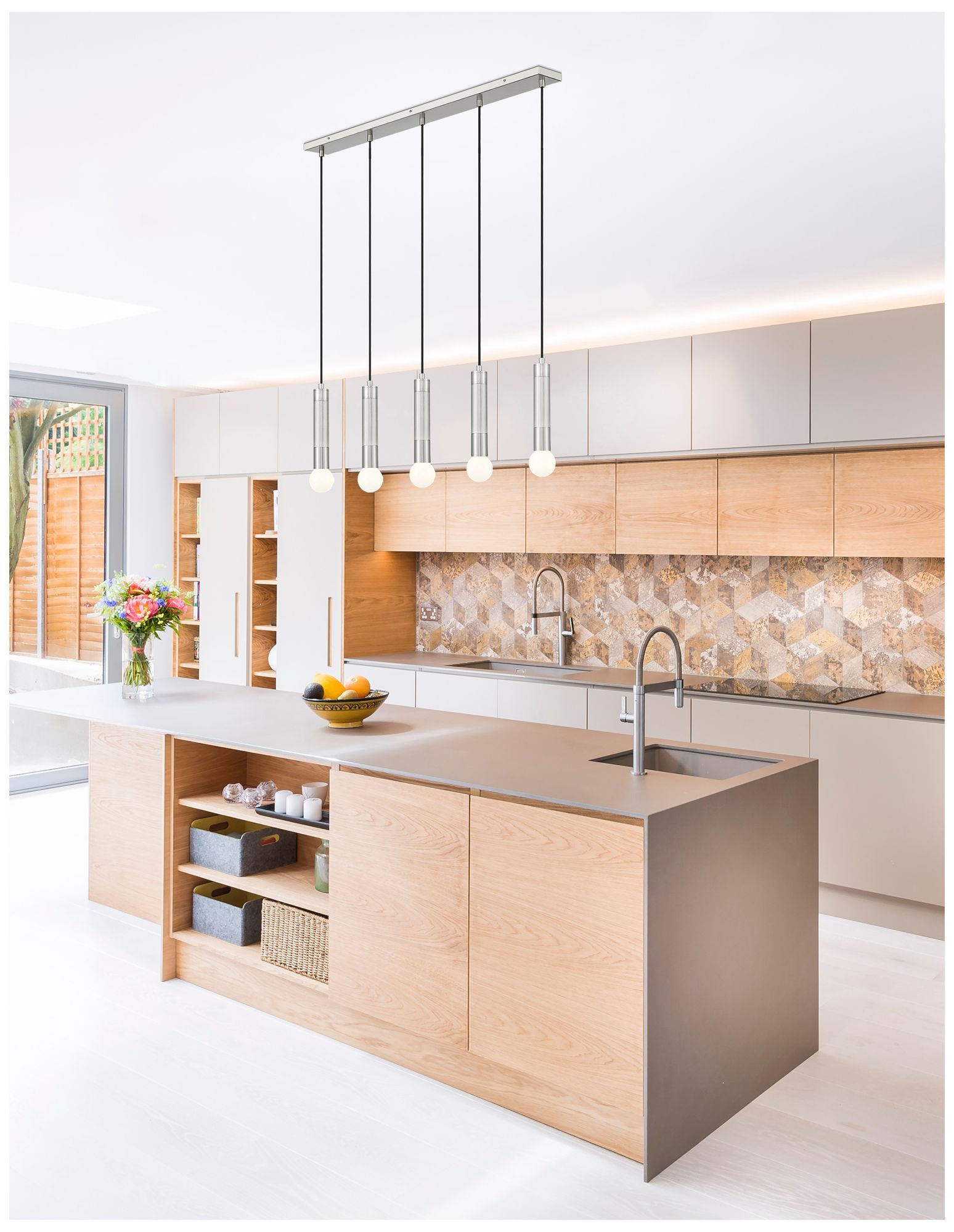 Image 2 Stari by Z-Lite Brushed Nickel 5 Light Linear Chandelier more views