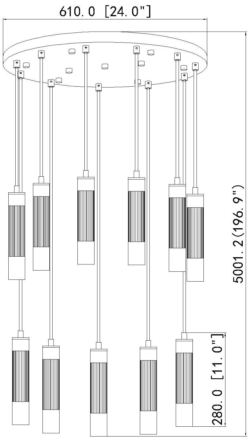 Stari by Z-Lite Matte Black 11 Light Chandelier