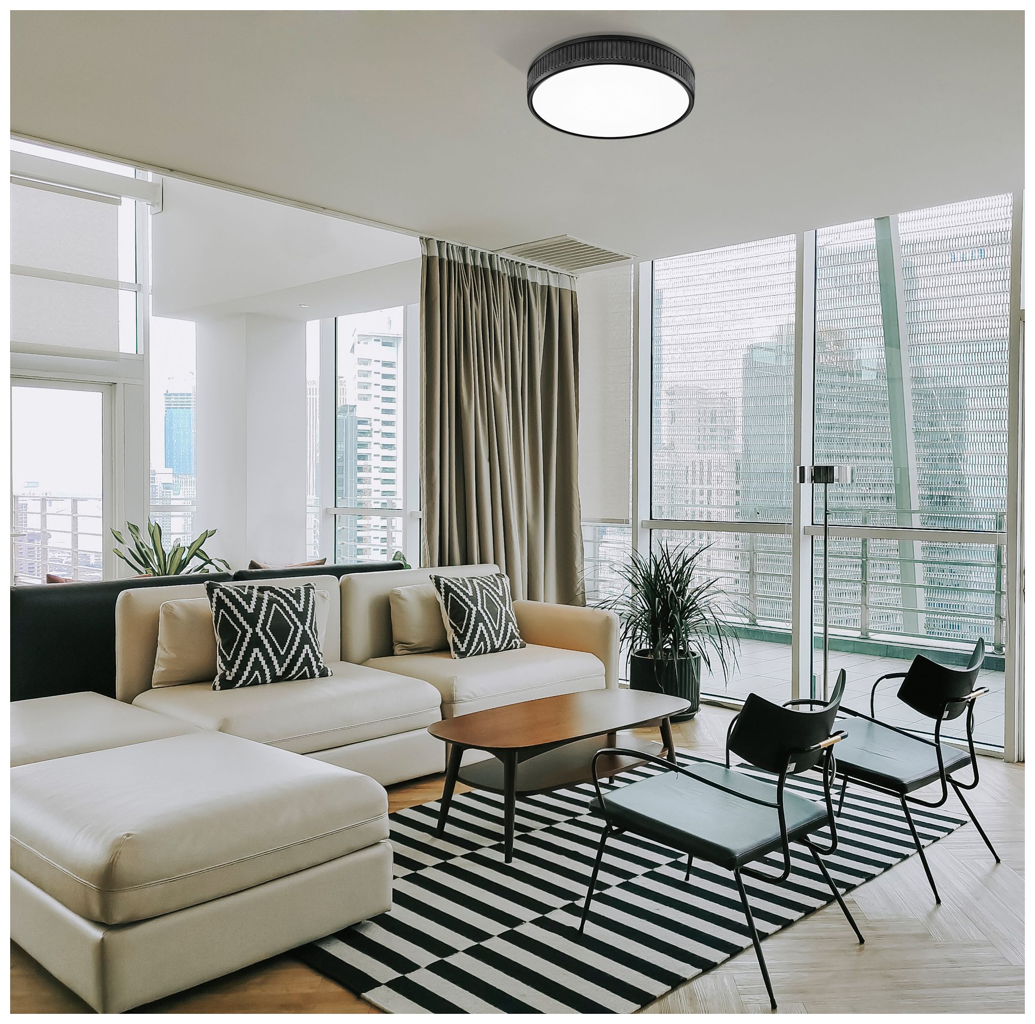 Image 3 Stari by Z-Lite Matte Black 16.75 inch 1 Light Flush Mount more views