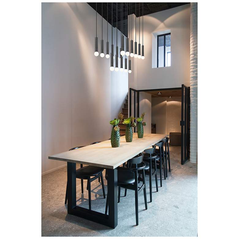 Image 2 Stari by Z-Lite Matte Black 17 Light Linear Chandelier more views