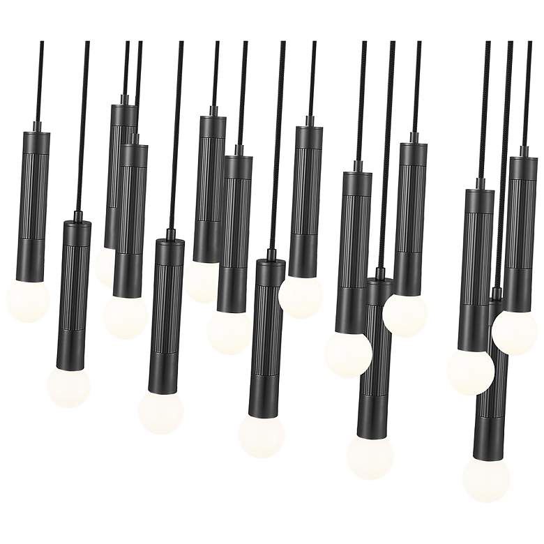 Image 6 Stari by Z-Lite Matte Black 17 Light Linear Chandelier more views