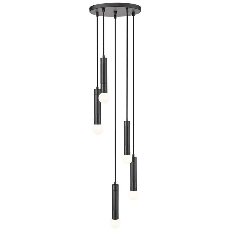 Image 1 Stari by Z-Lite Matte Black 5 Light Chandelier