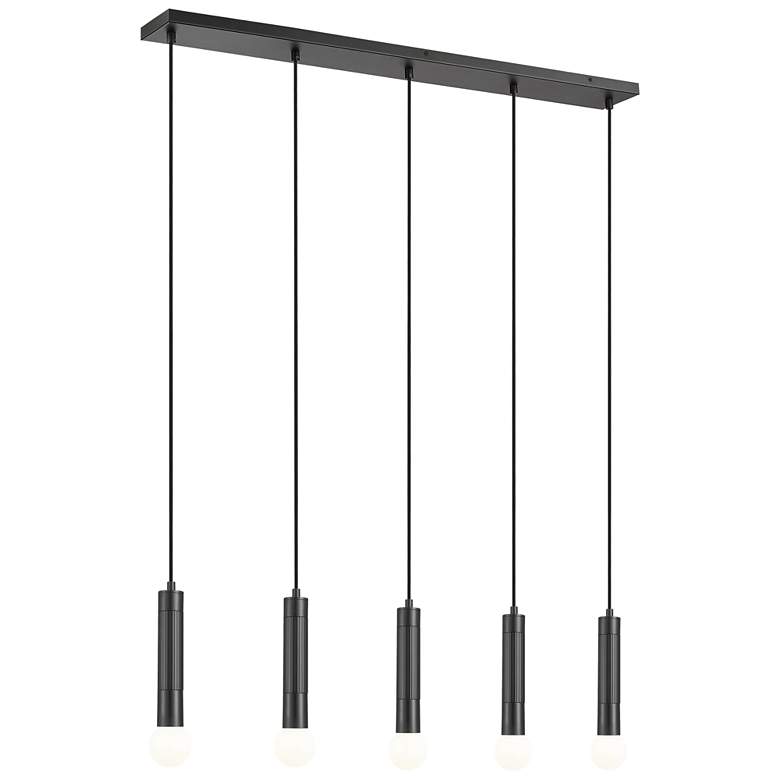 Image 1 Stari by Z-Lite Matte Black 5 Light Linear Chandelier
