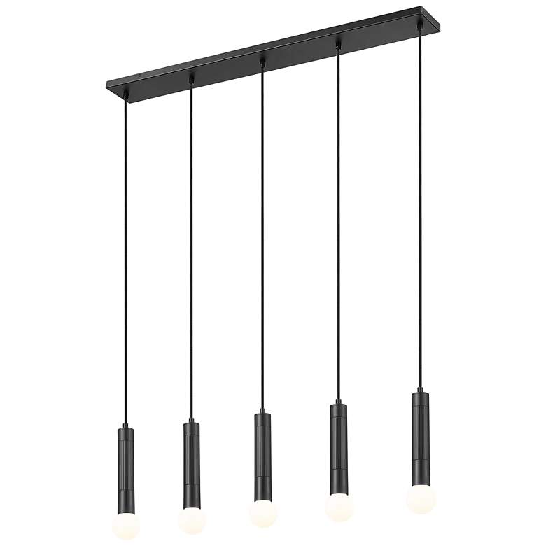 Image 4 Stari by Z-Lite Matte Black 5 Light Linear Chandelier more views