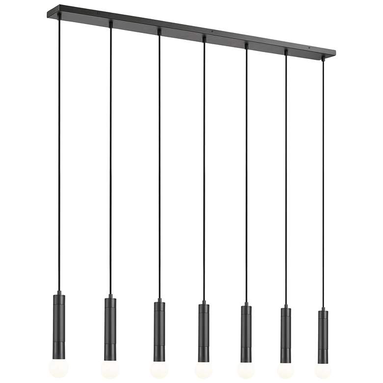 Image 1 Stari by Z-Lite Matte Black 7 Light Linear Chandelier