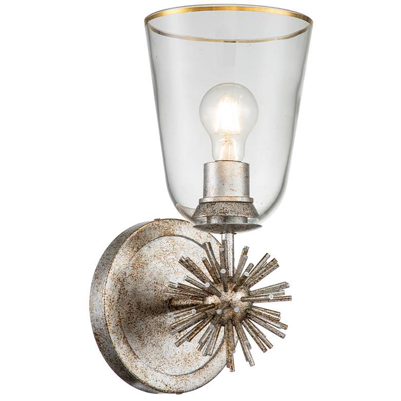 Image 1 Staring 1 Light Sconce in Silver Leaf
