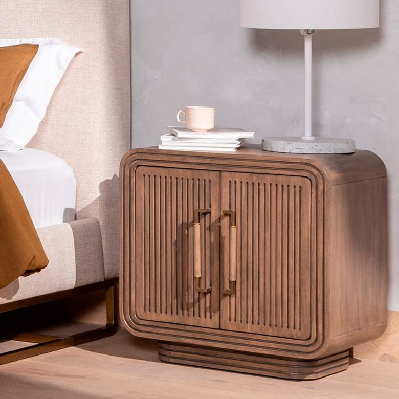 Image 1 Stark 25" Wide Mid-Century Warm Espresso Mahogany Nightstand