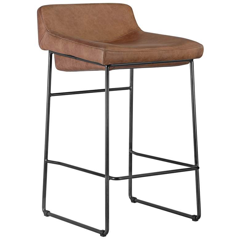 Image 5 Starlet Counter Stool Open Road Brown Leather - Set Of Two more views
