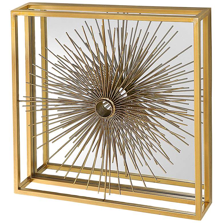 Image 6 Starlight 19 3/4 inch Square Brass Metal Mirrored Wall Art more views