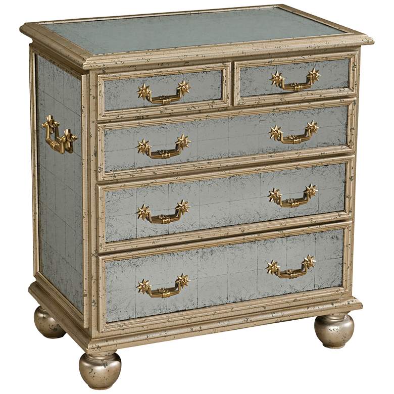 Image 1 Starlight 27 1/4" Wide Silver Leaf Chest of Drawers