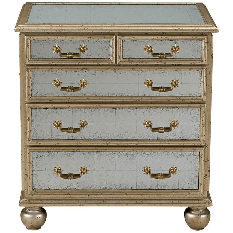 Image 3 Starlight 27 1/4" Wide Silver Leaf Chest of Drawers more views