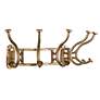 5_Starling 25" Wide Antique Brass Metal Wall-Mount Coat Rack more views