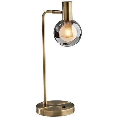 Starling Antique Brass Metal L-Shaped LED Desk Lamp