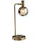 Starling Antique Brass Metal L-Shaped LED Desk Lamp