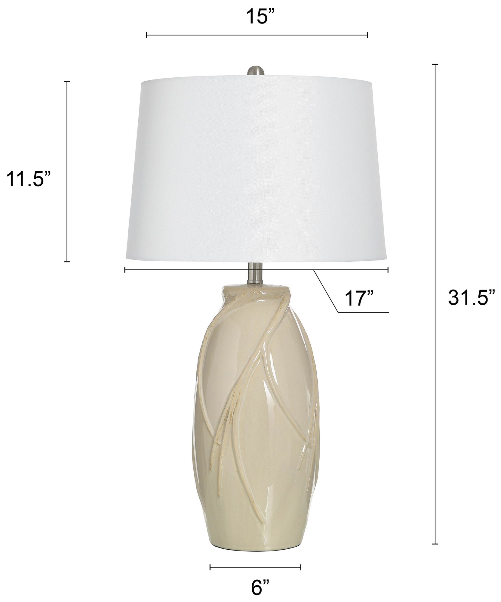 Image 7 Starlite 32" High Starlite Cream Table Lamp with Off-White Shade more views