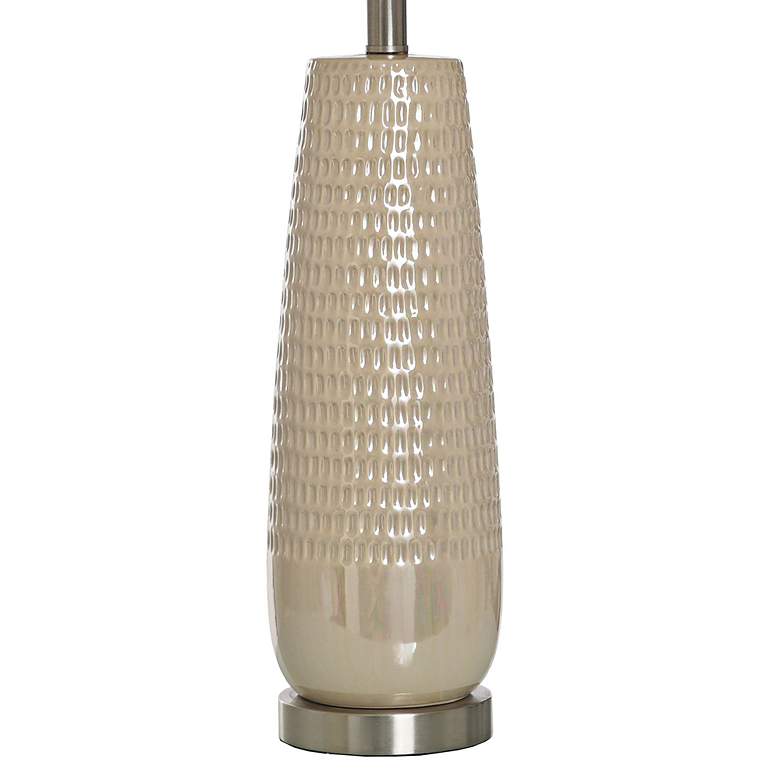 Image 4 Starlite Cream Ceramic and Brushed Nickel Table Lamp more views