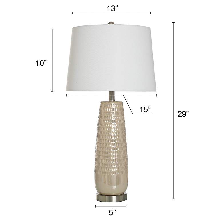 Image 7 Starlite Cream Ceramic and Brushed Nickel Table Lamp more views