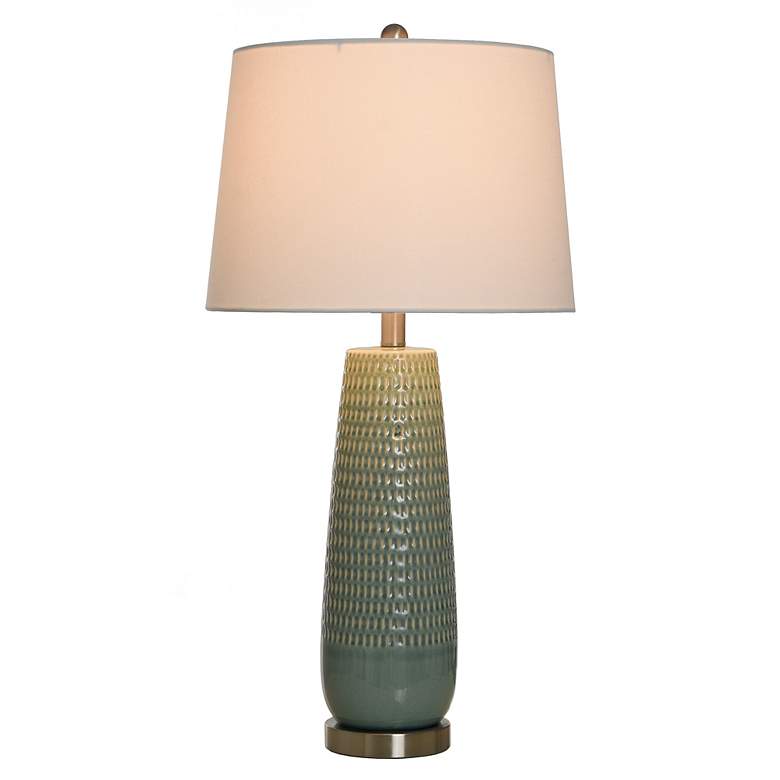 Image 3 Starlite Dimpled Luster 29" High Sage Ceramic Table Lamp more views