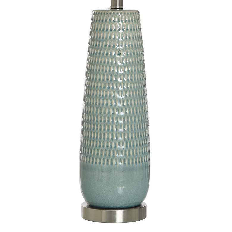 Image 4 Starlite Dimpled Luster 29" High Sage Ceramic Table Lamp more views
