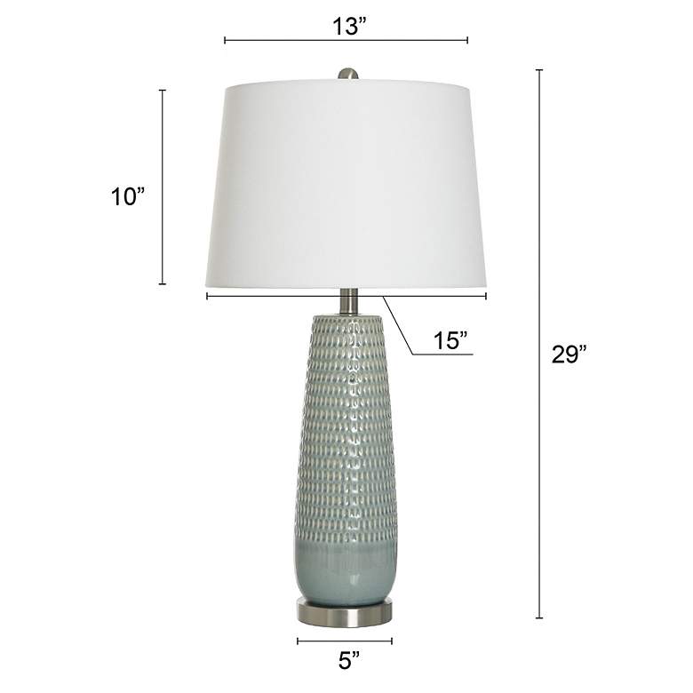Image 7 Starlite Dimpled Luster 29" High Sage Ceramic Table Lamp more views