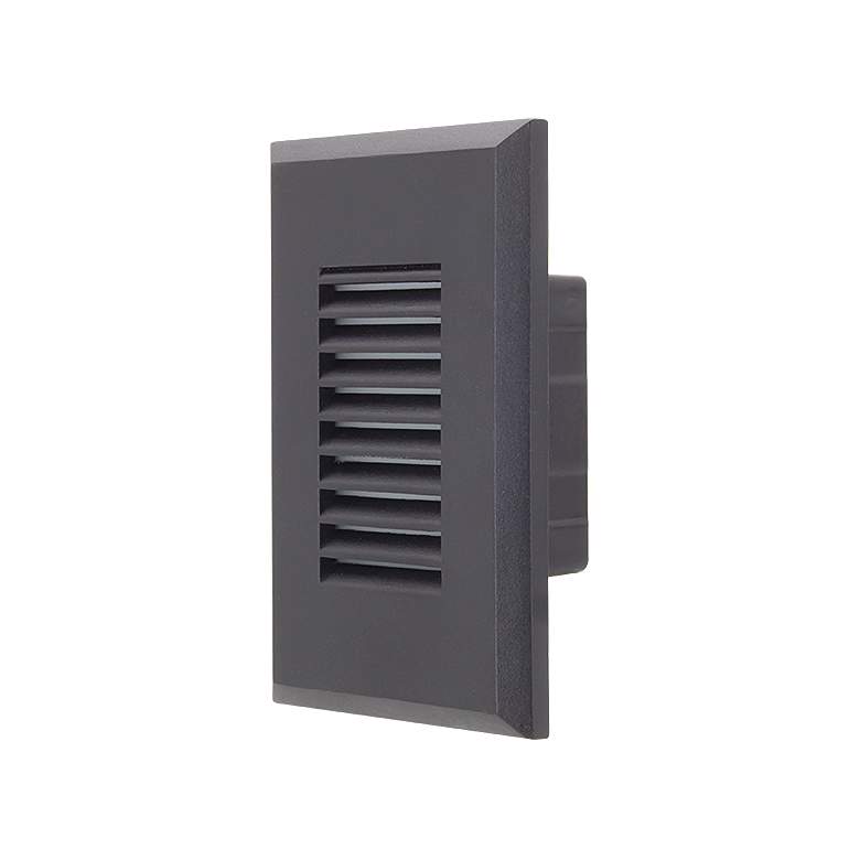 Image 1 Starn 3 1/4" Wide Black/White Vertical Louver LED Step Light
