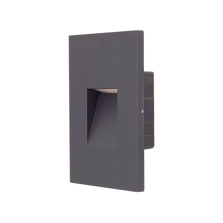 Image 1 Starn 3 1/4" Wide Black/White Vertical Slot LED Step Light