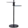 Starr 61" Black Floor Lamp with 2-Tier Swivel Tables and USB Ports