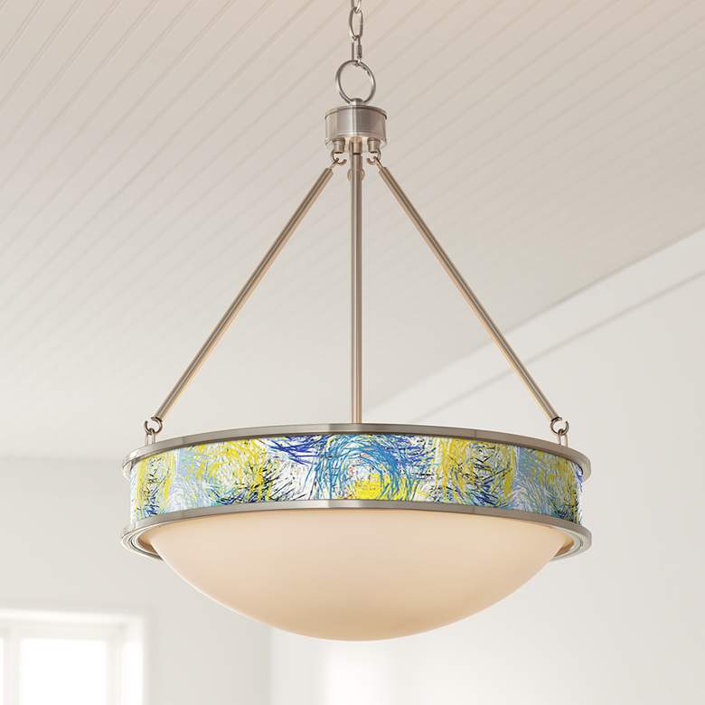 Image 1 Starry Dawn 20 1/2 inch Wide Brushed Nickel Pendant Light