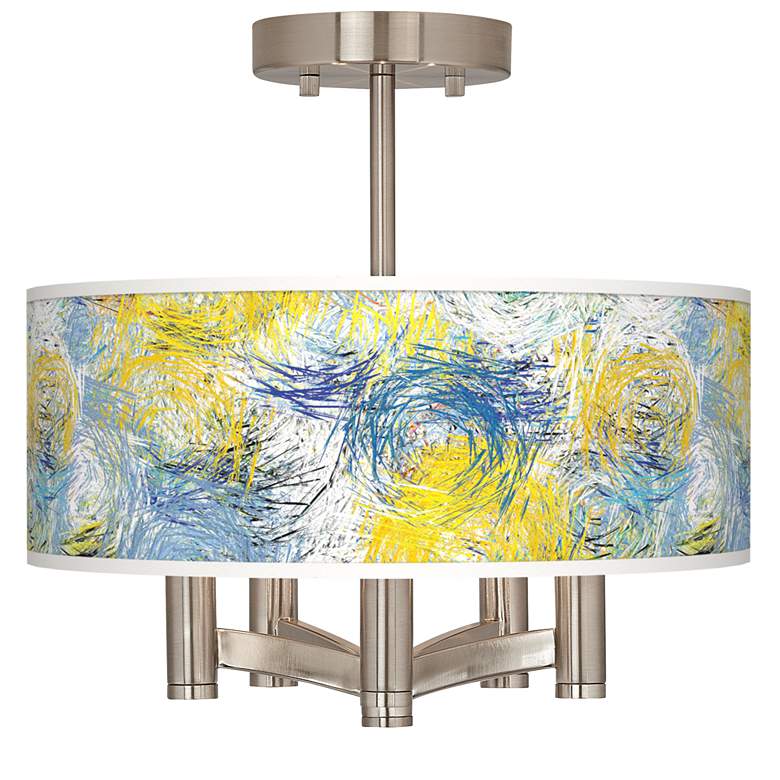 Image 1 Starry Dawn Ava 5-Light Nickel Ceiling Light