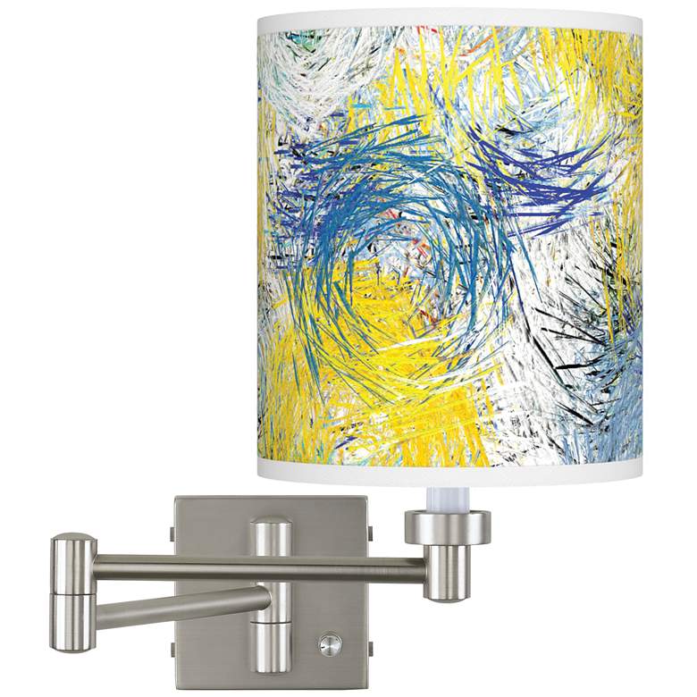 Image 1 Starry Dawn Brushed Nickel Swing Arm Wall Lamp