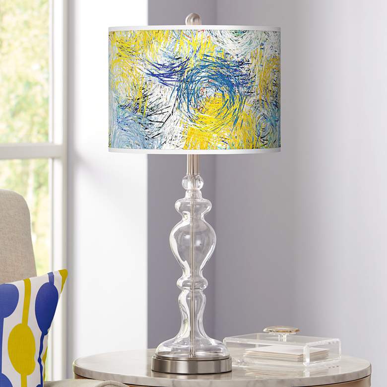 Image 1 Starry Dawn Giclee Apothecary Clear Glass Table Lamp