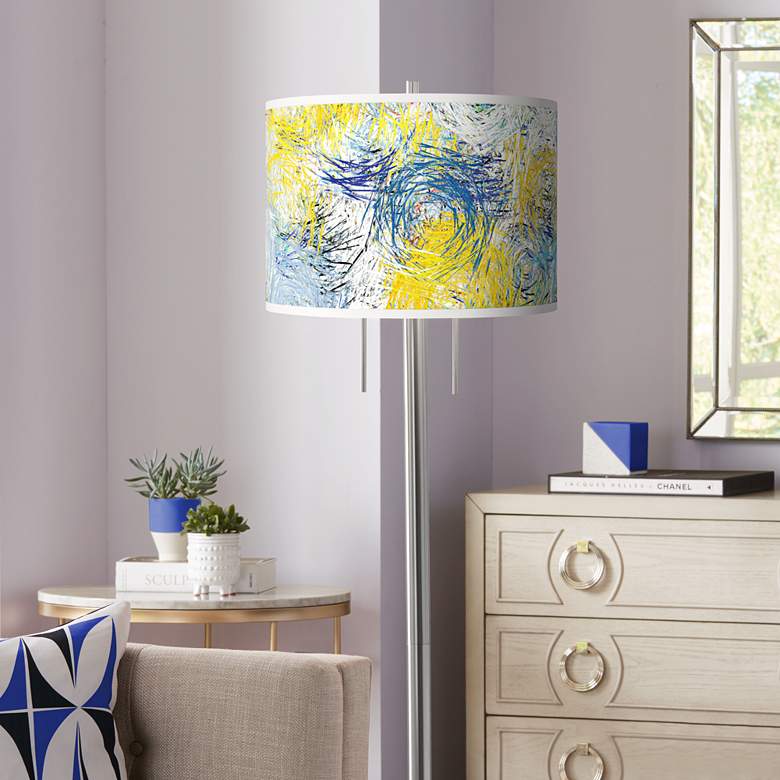 Image 1 Starry Dawn Giclee Brushed Nickel Garth Floor Lamp