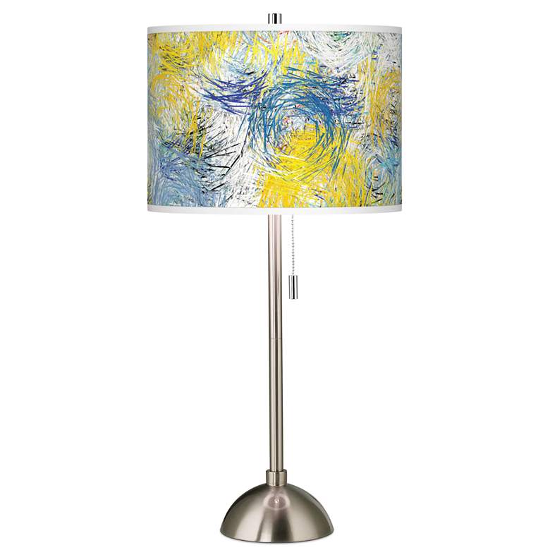 Image 2 Starry Dawn Giclee Brushed Nickel Table Lamp